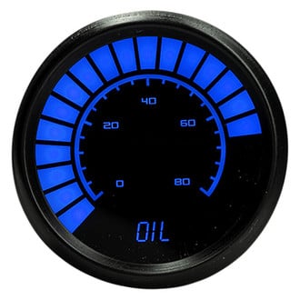 Intellitronix® - 2-1/16" LED Bargraph Oil Pressure Gauge, Blue, 80 PSI