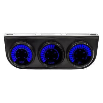 Intellitronix® - 2-1/16" LED Digital Bargraph 3-Gauge Panel, Blue