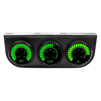 Intellitronix® - 2-1/16" LED Digital Bargraph 3-Gauge Panel, Green