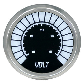 Intellitronix® - 2-1/16" LED Bargraph Voltmeter, White, 12-16 V