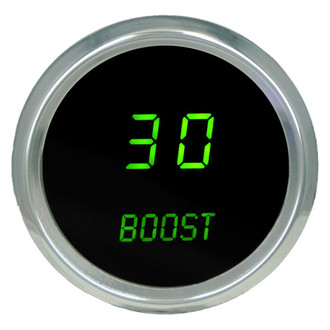 Intellitronix® - 2-1/16" LED Digital Boost Gauge, Green, 0-30 PSI