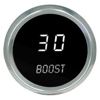 Intellitronix® - 2-1/16" LED Digital Boost Gauge, White, 0-30 PSI