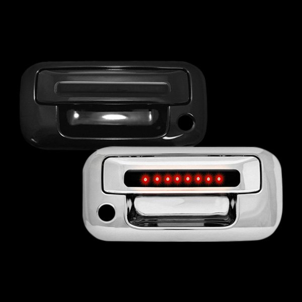 IPCW® - Chrome Tailgate Handle with Red LEDs with Smoke Lens and Bezel