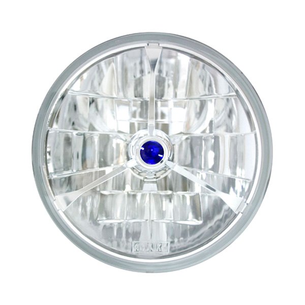IPCW® - 7" Round Chrome Diamond Cut Euro Headlight with Tri-Bar