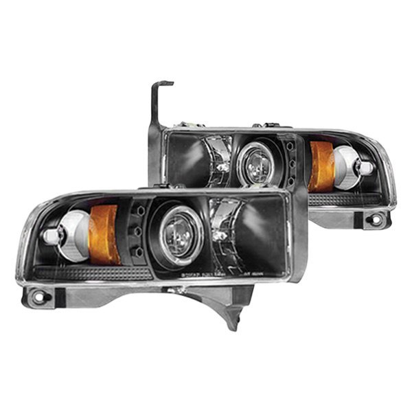 IPCW® - Black Halo Projector Headlights with Parking LEDs, Dodge Ram