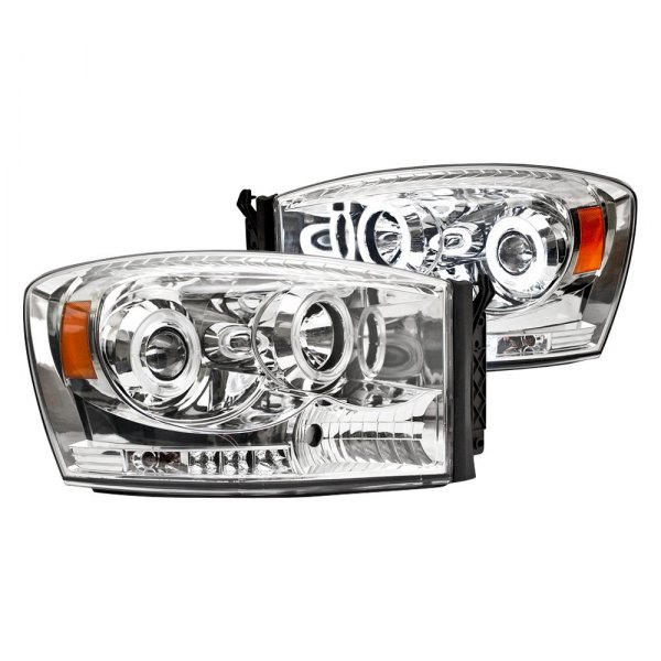 IPCW® - Chrome Halo Projector Headlights with Parking LEDs, Dodge Ram