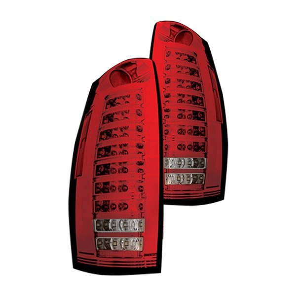 IPCW® - Chrome/Ruby Red Fiber Optic LED Tail Lights, Chevy Avalanche