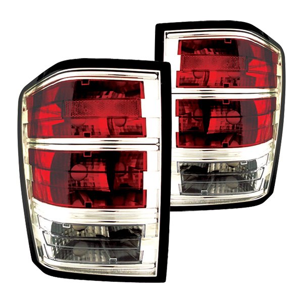 IPCW® - Chrome/Red Euro Tail Lights, Jeep Grand Cherokee
