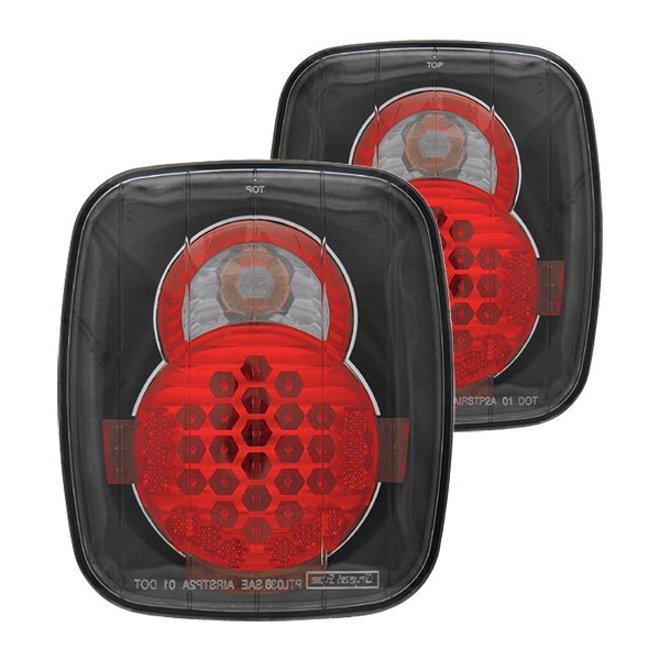 IPCW® - Bermuda Black/Red LED Tail Lights, Jeep Wrangler