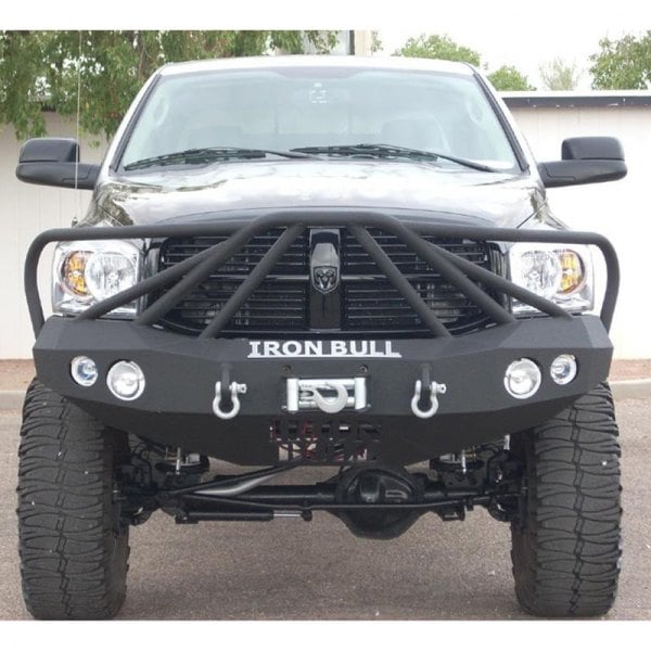 Iron Bull Bumpers® - Dodge Ram 2009 Full Width Black Front Winch HD ...