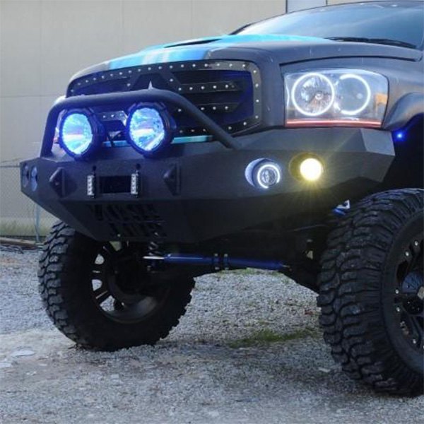 Iron Bull Bumpers® Dodge Ram 2006 Full Width Black Front Winch HD Bumper with Light Bar