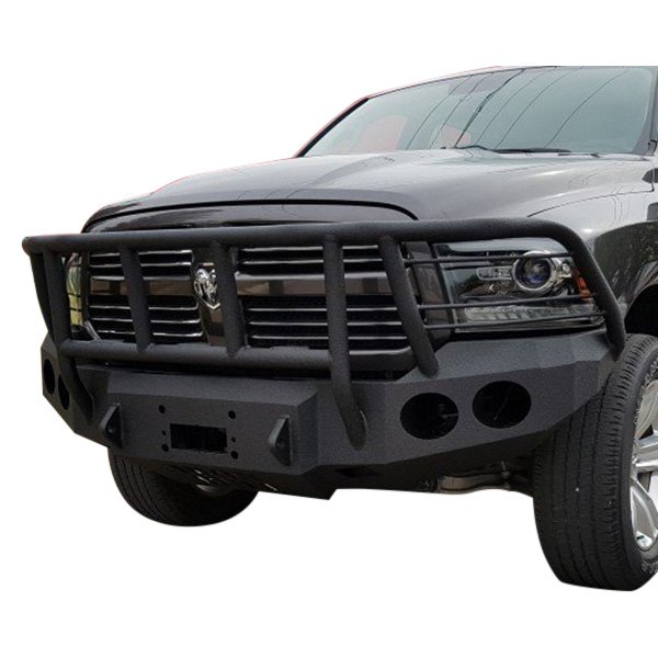 Iron Bull Bumpers® 52 Enf Full Width Black Front Winch Hd Bumper With Enforcer Guard