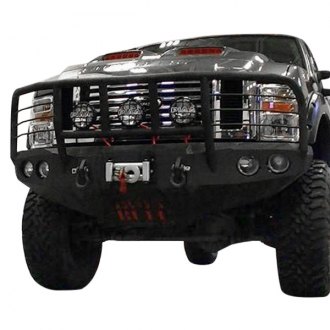 Iron Bull Bumpers® - Full Width Black Front Winch HD Bumper with Enforcer Guard