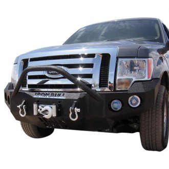 Iron Bull Bumpers® - Full Width Black Front Winch HD Bumper with Pre-Runner Guard
