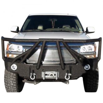 Iron Bull Bumpers® - Full Width Black Front Winch HD Bumper with Sniper 8 Guard