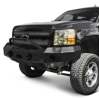 Iron Cross® - Heavy Duty Series Full Width Textured Black Front Winch HD Bumper with Push Bar