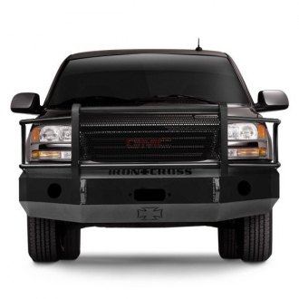 Iron Cross® - Heavy Duty Series Full Width Raw Front Winch HD Bumper with Grille Guard