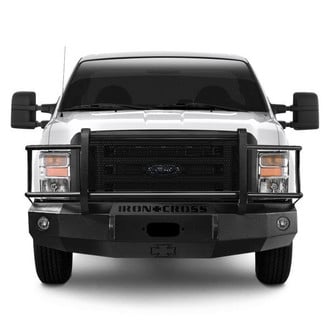 Iron Cross® - Heavy Duty Series Full Width Textured Black Front Winch HD Bumper with Grille Guard