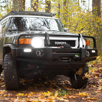 Ironman 4x4® - Classic Full Width Black Powder Coated Front Winch HD Bumper with Full Grille Guard