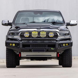 Ironman 4x4® - Apex Full Width Black Powder Coated Front Winch HD Bumper with Hoop