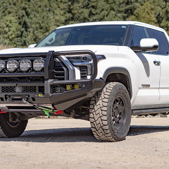 Ironman 4x4® - Apex Full Width Black Powder Coated Front Winch HD Bumper with Full Grille Guard