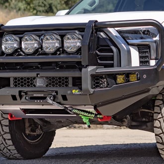 Ironman 4x4® - Apex Full Width Black Powder Coated Front Winch HD Bumper with Full Grille Guard