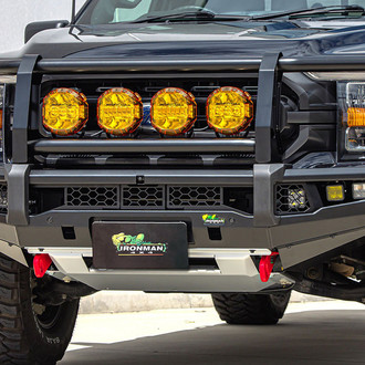 Ironman 4x4® - Apex Full Width Black Powder Coated Front Winch HD Bumper with Full Grille Guard