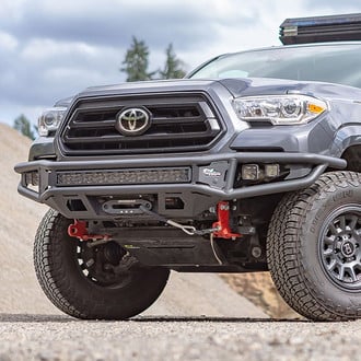 Ironman 4x4® - Raid Full Width Black Powder Coated Front Winch Pre-Runner Bumper