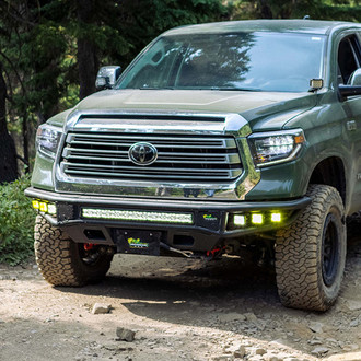 Ironman 4x4® - Raid Full Width Black Powder Coated Front Winch Pre-Runner Bumper