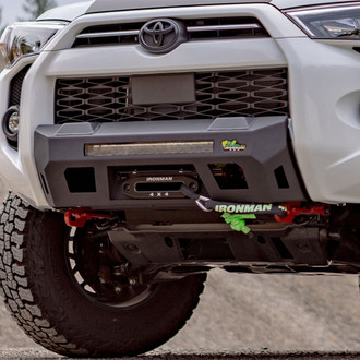 Ironman 4x4® - Raid Stubby Black Powder Coated Front Winch HD Bumper