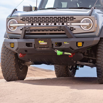 Ironman 4x4® - Raid Full Width Black Powder Coated Front Winch HD Bumper with Hoop