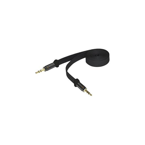 iSimple® - MusicJax 3' Black Wide Flat 3.5 mm Audio Cable