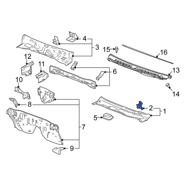 Cowl Plenum Panel Bracket