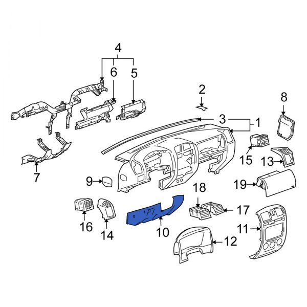 Instrument Panel Knee Bolster