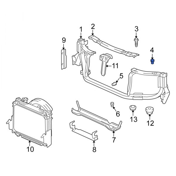 Radiator Support Panel Nut