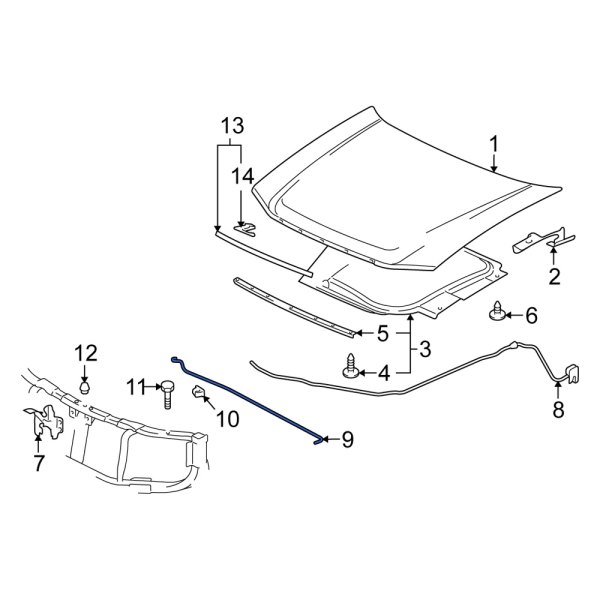 Hood & Trunk Prop Rod