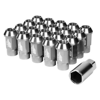 J2 Engineering® - Silver Cone Seat Open End Knurled Top Lug Nuts