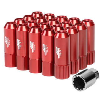 J2 Engineering® - Red Cone Seat Open End Lug Wheel Installation Kit