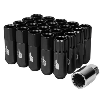 J2 Engineering® - Black Cone Seat Open End Lug Wheel Installation Kit