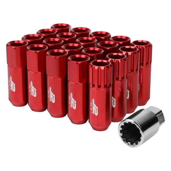 J2 Engineering® - Red Cone Seat Open End Lug Wheel Installation Kit