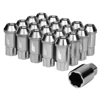 J2 Engineering® - Silver Cone Seat Spline Drive Open End Lug Nuts