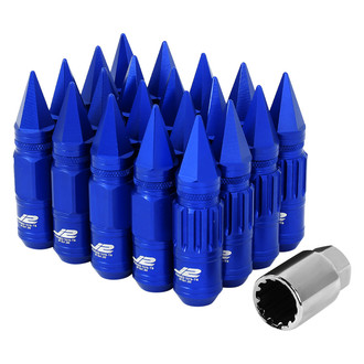 J2 Engineering® - Blue Cone Seat Removable Spike Cap Knurled Top Lug Wheel Installation Kit