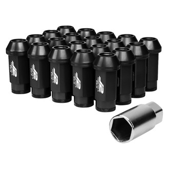 J2 Engineering® - Black Cone Seat Open End Lug Nuts