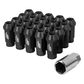 J2 Engineering® - Black Cone Seat Open End Lug Nuts