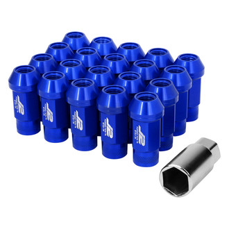J2 Engineering® - Blue Cone Seat Open End Knurled Top Lug Nuts