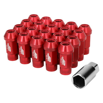 J2 Engineering® - Red Cone Seat Open End Knurled Top Lug Nuts