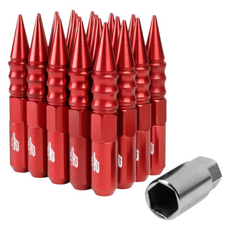 J2 Engineering® - Red Cone Seat Spiked Lug Nuts