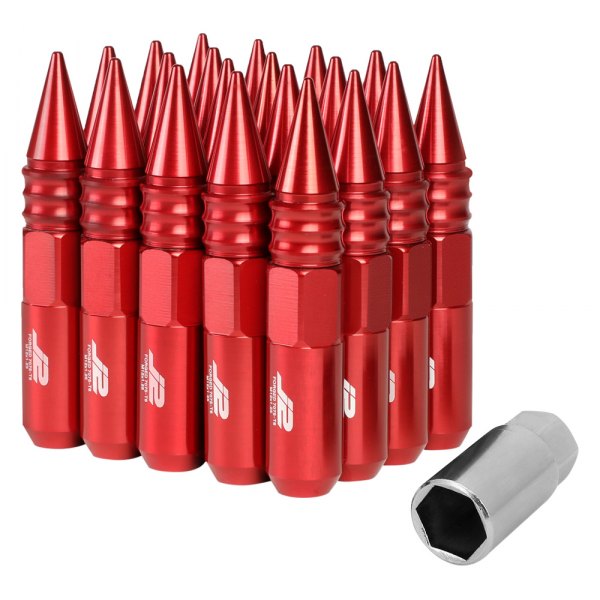 J2 Engineering® - Red Cone Seat Spiked Lug Nuts