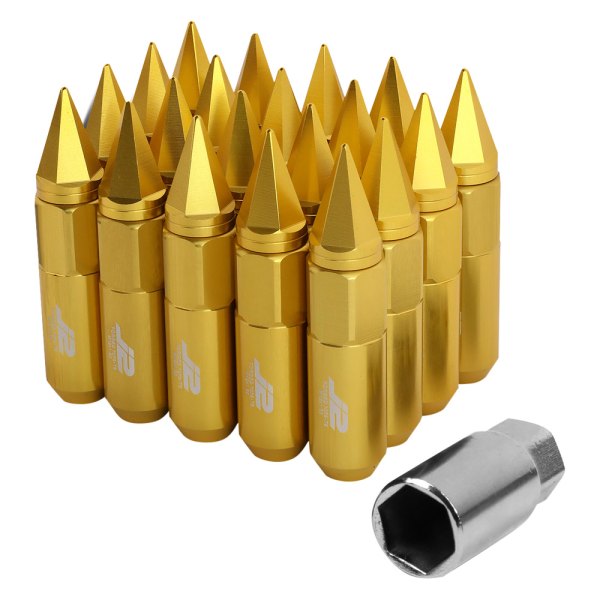 J2 Engineering® - Gold Cone Seat Spiked Lug Nuts