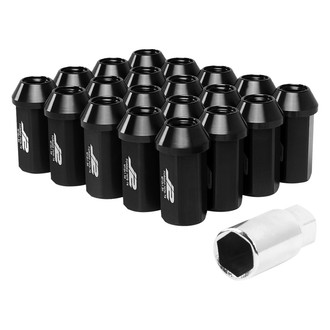 J2 Engineering® - Black Cone Seat Open End Lug Nuts